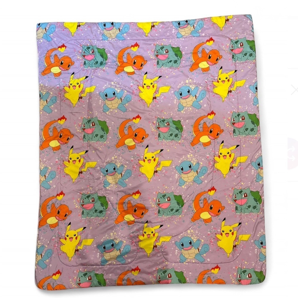 Pokémon Twin Comforter Reversible Tie Dye Pikachu Charmander Bulbasaur READ - Picture 3 of 4